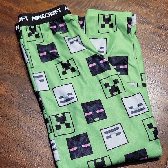 Minecraft Kids Pajama Bottoms - Green - Picture 1 of 5